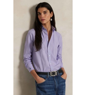 Polo Ralph Lauren Camicia in cotone elasticizzato fil-à-fil lilla