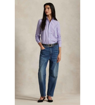 Polo Ralph Lauren Camicia in cotone elasticizzato fil-à-fil lilla