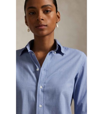 Polo Ralph Lauren Camicia in cotone elasticizzato fil-à-fil blu