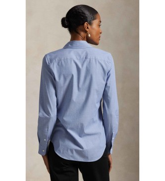 Polo Ralph Lauren Camicia in cotone elasticizzato fil-à-fil blu