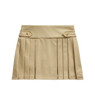 Polo Ralph Lauren Beige plisserad ponté-kjolbyxa