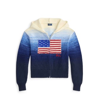 Polo Ralph Lauren Sweatshirt i bomull med marin flagga