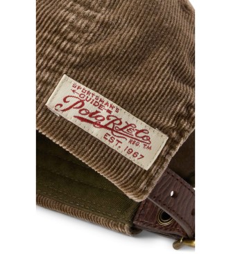 Polo Ralph Lauren Sztruksowa czapka Polo Sportsman brązowa