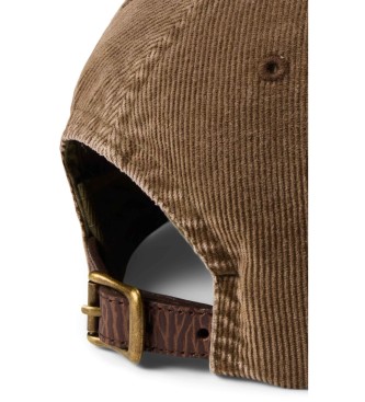 Polo Ralph Lauren Sztruksowa czapka Polo Sportsman brązowa