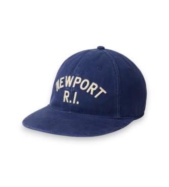 Polo Ralph Lauren Broderet kasketkasket i sergestof, marineblå