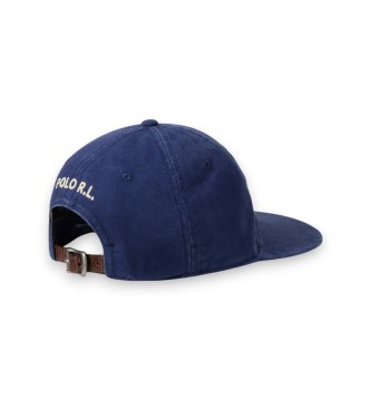 Polo Ralph Lauren Broderet kasketkasket i sergestof, marineblå