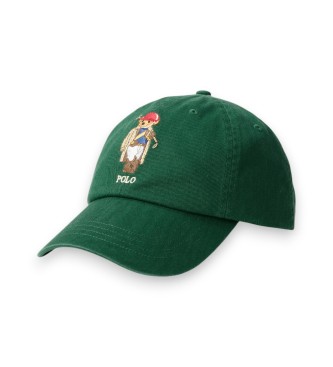 Polo Ralph Lauren Gorra de sarga con Polo Bear verde