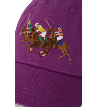 Polo Ralph Lauren Twill-kasket med lilla tredobbelt hest