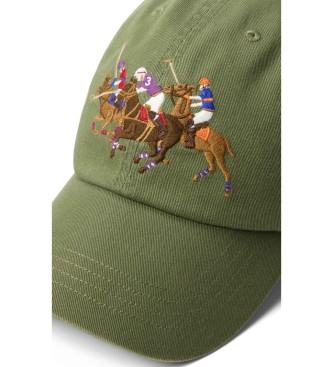 Polo Ralph Lauren Gorra de sarga con triple caballo verde