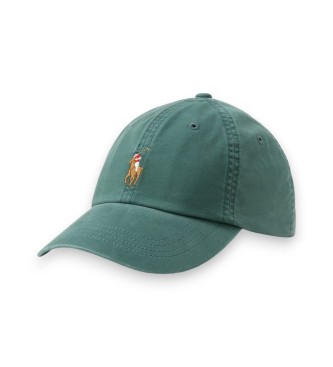 Polo Ralph Lauren Berretto verde in twill di cotone elasticizzato