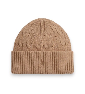 Polo Ralph Lauren Brown cable knit cotton hat