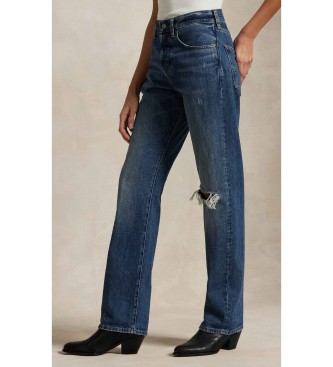 Polo Ralph Lauren Relaxed Straight Fit high rise jeans blå