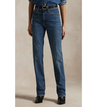 Polo Ralph Lauren Niebieskie proste dżinsy z wysokim stanem