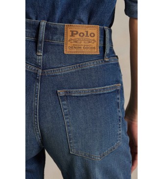 Polo Ralph Lauren Niebieskie proste dżinsy z wysokim stanem