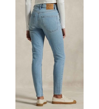 Polo Ralph Lauren Niebieskie dżinsy Super Slim z wysokim stanem