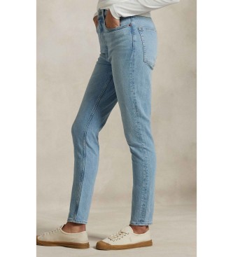 Polo Ralph Lauren Niebieskie dżinsy Super Slim z wysokim stanem