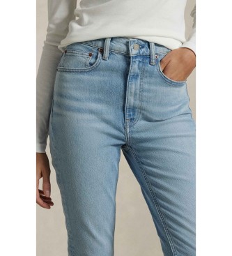 Polo Ralph Lauren Niebieskie dżinsy Super Slim z wysokim stanem