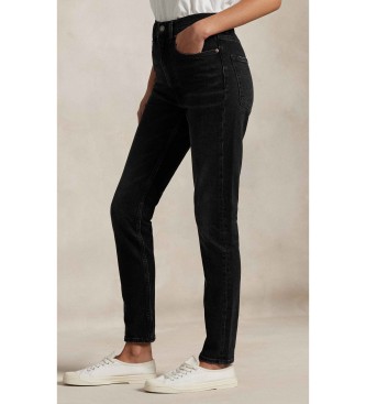 Polo Ralph Lauren Czarne dżinsy z wysokim stanem Super Slim