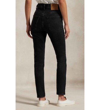Polo Ralph Lauren Czarne dżinsy z wysokim stanem Super Slim