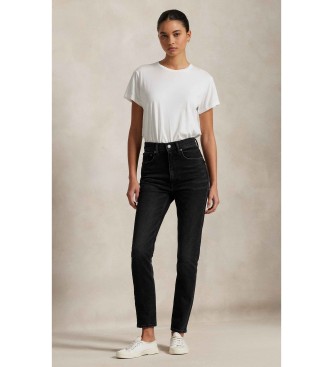Polo Ralph Lauren Czarne dżinsy z wysokim stanem Super Slim