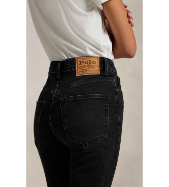 Polo Ralph Lauren Czarne dżinsy z wysokim stanem Super Slim