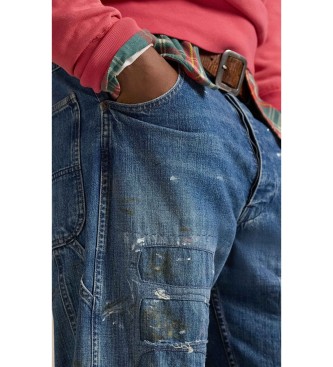 Polo Ralph Lauren Carpenter Relaxed Fit blauwe ripped jeans