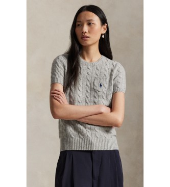 Polo Ralph Lauren Jersey Trenzado blanco gris