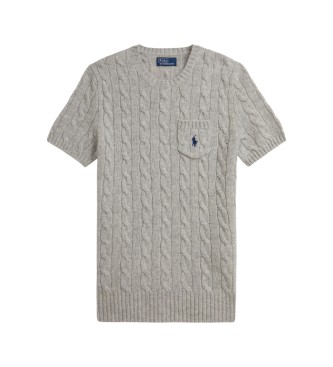 Polo Ralph Lauren Jersey Trenzado blanco gris