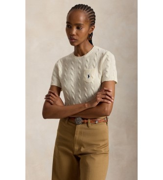 Polo Ralph Lauren Jersey Trenzado blanco crema