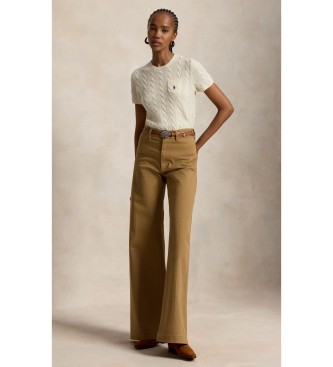 Polo Ralph Lauren Jersey Trenzado blanco crema