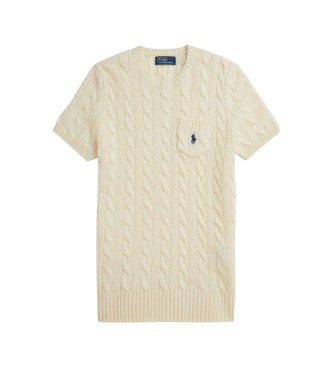 Polo Ralph Lauren Jersey Trenzado blanco crema