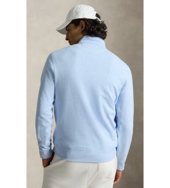 Polo Ralph Lauren Pleten pulover z modro kratko zadrgo
