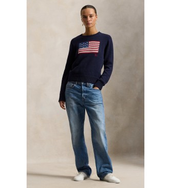 Polo Ralph Lauren Jersey de algod�n con bandera marino