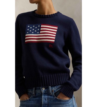 Polo Ralph Lauren Jersey de algod�n con bandera marino