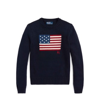 Polo Ralph Lauren Jersey de algod�n con bandera marino