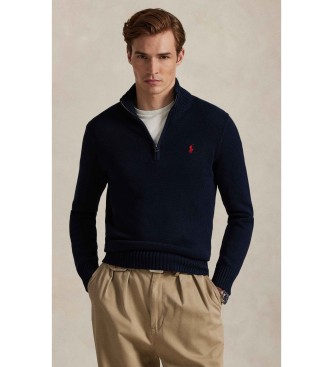 Polo Ralph Lauren Jersey de algod�n con cremallera corta marino