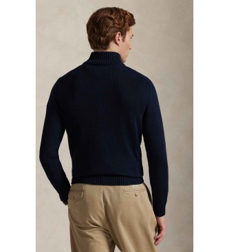 Polo Ralph Lauren Jersey de algod�n con cremallera corta marino