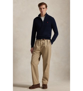 Polo Ralph Lauren Jersey de algod�n con cremallera corta marino