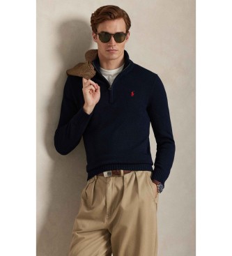 Polo Ralph Lauren Jersey de algod�n con cremallera corta marino