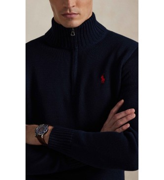 Polo Ralph Lauren Jersey de algod�n con cremallera corta marino