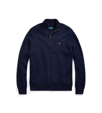 Polo Ralph Lauren Jersey de algod�n con cremallera corta marino
