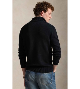 Polo Ralph Lauren Katoenen trui met korte rits, zwart