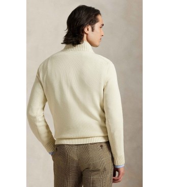 Polo Ralph Lauren Jersey de algod�n con cremallera corta beige