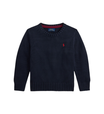 Polo Ralph Lauren Camisola de algodão com decote redondo marinho