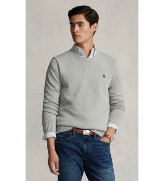 Polo Ralph Lauren Baumwollpullover mit Rundhalsausschnitt in Grau