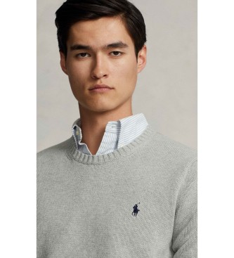 Polo Ralph Lauren Baumwollpullover mit Rundhalsausschnitt in Grau