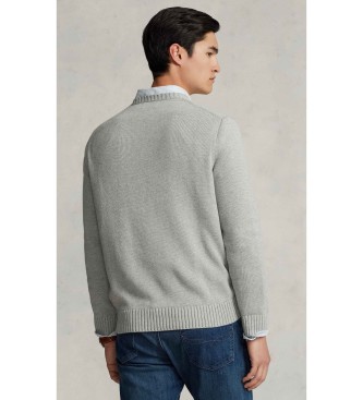 Polo Ralph Lauren Baumwollpullover mit Rundhalsausschnitt in Grau