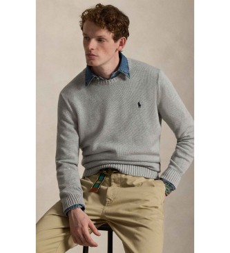Polo Ralph Lauren Baumwollpullover mit Rundhalsausschnitt in Grau