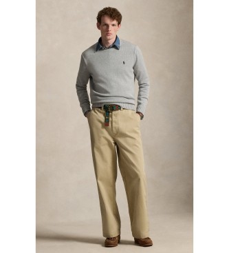 Polo Ralph Lauren Baumwollpullover mit Rundhalsausschnitt in Grau