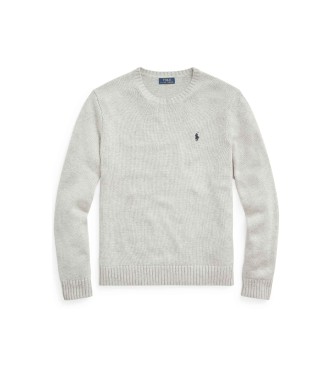Polo Ralph Lauren Baumwollpullover mit Rundhalsausschnitt in Grau